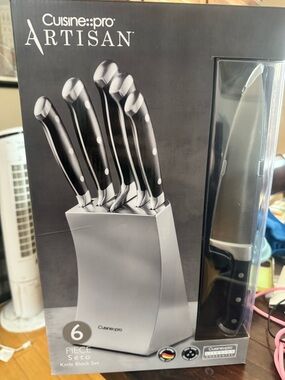 Cuisine::pro ARTISAN 6-Piece Knife Block Set in Black and Silver